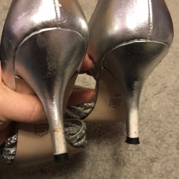 Caparros Silver Rhinestone Strappy Sandal - Picture 4 of 5